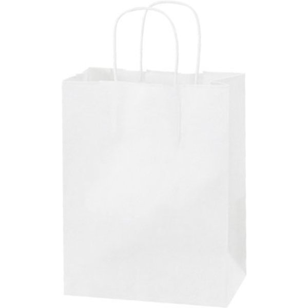 Box Packaging Global Industrial„¢ Paper Shopping Bags, 8"W x 4-1/2"D x 10-1/4"H, White, 250/Pack BGS103W